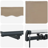 Tenda Retrattile Beige 350 x 250 cm Poliestere e Acciaio