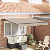 Tenda Retrattile Beige 350 x 250 cm Poliestere e Acciaio