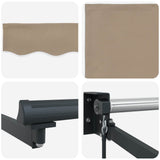 Tenda retrattile Beige 350 x 250 cm 100% Poliestere e Alluminio