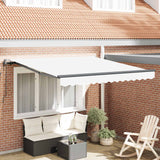 Tenda Retrattile Bianco 350 x 250 cm Tessuto e Alluminio