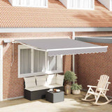 Tenda retrattile Grigio Chiaro 350 x 250 cm Tessuto e Alluminio