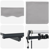 Tenda Retrattile Grigio chiaro 350 x 250 cm Tessuto e Alluminio