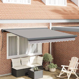 Tenda retrattile Grigio Chiaro 350 x 250 cm Tela e Alluminio