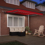 Tenda retrattile Rosso 350 x 250 cm Poliestere