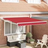 Tenda retrattile Rosso 350 x 250 cm 100% Poliestere e Alluminio