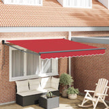 Tenda Retrattile Rosso 350 x 250 cm Poliestere e Alluminio