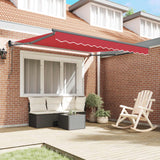 Tenda Retrattile Rosso 350 x 250 cm Poliestere e Alluminio