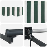 Tenda Retrattile Verde e Bianco 350 x 250 cm