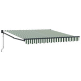 Tenda Retrattile Verde e Bianco 350 x 250 cm