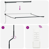 Tenda Retrattile Verde e Bianco 350 x 250 cm
