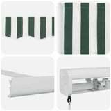 Tenda retrattile Verde e Bianco 350 x 250 cm Tela e Alluminio