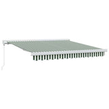 Tenda retrattile Verde e Bianco 350 x 250 cm Tela e Alluminio