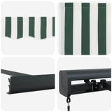 Tenda retrattile Verde e Bianco 350 x 250 cm Tela e Alluminio