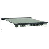 Tenda retrattile Verde e Bianco 350 x 250 cm Tela e Alluminio