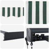 Tenda retrattile Verde e Bianco 350 x 250 x 165 cm