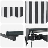 Tenda Retrattile Antracite e Bianco 400x300 cm Tessuto