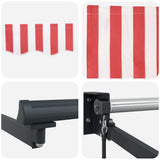 Tenda Retrattile Rosso e bianco 400  300 cm Poliestere