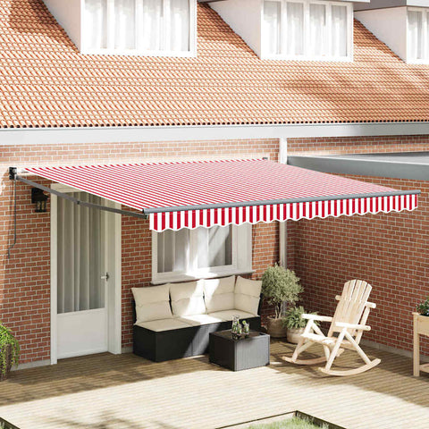 Tenda Retrattile Rosso e bianco 400  300 cm Poliestere