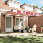 Tenda Retrattile Rosso e bianco 400  300 cm Poliestere