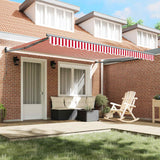 Tenda Retrattile Rosso e bianco 400  300 cm Poliestere