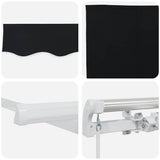 Tenda retrattile Nero 400  300 cm Poliestere e Alluminio