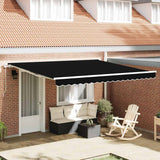 Tenda retrattile Nero 400  300 cm Poliestere e Alluminio
