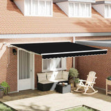 Tenda Retrattile Nero 400  300 cm Poliestere e Metallo