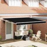 Tenda Retrattile Nero 400  300 cm Poliestere e Alluminio