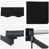 Tenda retrattile Nero 400  300 cm 100% Poliestere e Alluminio