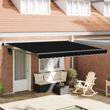Tenda retrattile Nero 400  300 cm 100% Poliestere e Alluminio
