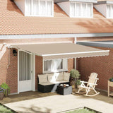 Tenda Retrattile Beige 400  300 cm Poliestere e Metallo