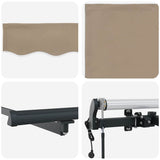 Tenda retrattile Beige 400  300 cm Tessuto e Alluminio