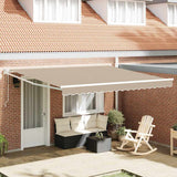 Tenda da Sole Beige 400  300 cm Poliestere e Metallo
