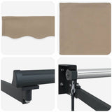 Tenda retrattile Beige 400  300 cm 100% Poliestere e Alluminio