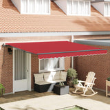 Tenda retrattile Rosso 400  300 cm Tessuto e Alluminio