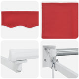 Tenda retrattile Rosso 400  300 cm 100% Poliestere e Alluminio