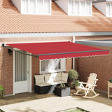 Tenda Retrattile Rosso 400  300 cm Poliestere e Alluminio