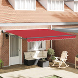 Tenda Retrattile Rosso 400  300 cm Poliestere e Alluminio