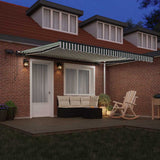 Tenda Retrattile Verde e bianco 400 300 cm Tessuto