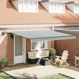 Tenda Retrattile Verde e bianco 400 300 cm Tessuto