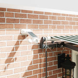 Tenda retrattile Verde e Bianco 400  300 cm Poliestere