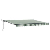 Tenda retrattile Verde e Bianco 400  300 cm Poliestere