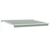 Tenda retrattile Verde e Bianco 400  300 cm Tessuto e Metallo