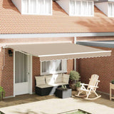 Tenda retrattile Beige 400  350 cm Tessuto e Alluminio