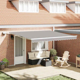 Tenda retrattile Grigio Chiaro 400  300 cm Tessuto e Alluminio