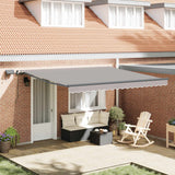 Tenda retrattile Grigio Chiaro 400  350 cm Tessuto e Alluminio
