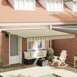 Tenda retrattile Verde e Bianco 400  350 cm Poliestere