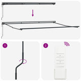 Tenda Retrattile Blu e Bianco 450x300 cm Tessuto