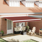 Tenda retrattile Rosso e Nero 450  300 cm Tela e Alluminio