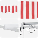 Tenda Retrattile Rosso e Bianco 450  300 cm Tessuto e Metallo